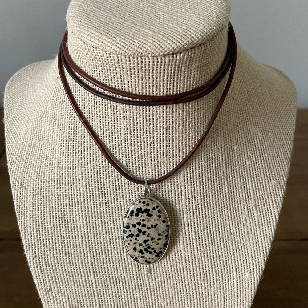 Dalmation jasper pendant